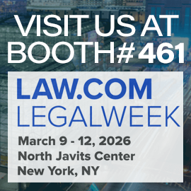 Elevate at booth 461, Legalweek New York, March 9–12 
